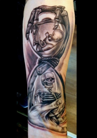 Tattoo Hourglass Birth Death