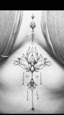 chest tattoo flower