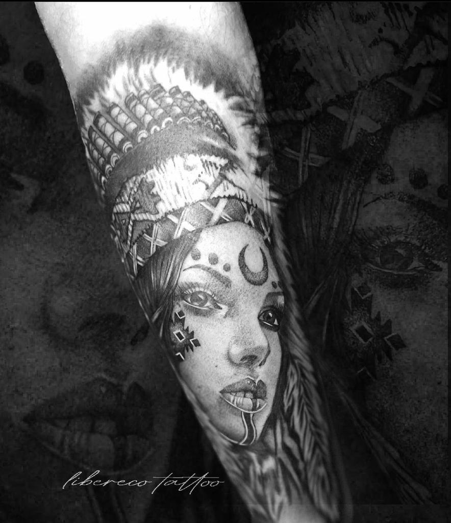 Tattoo native tribe girl